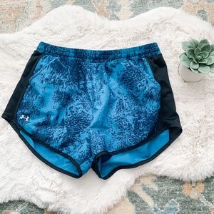 Under Armour Black & Blue Heat Gear Running Shorts- Size Medium